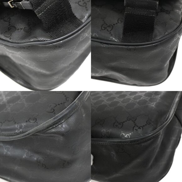 GUCCI Logo Imprime GG Pattern Shoulder Bag PVC Leather Black SHW Italy 34YH650 - Picture 14 of 16